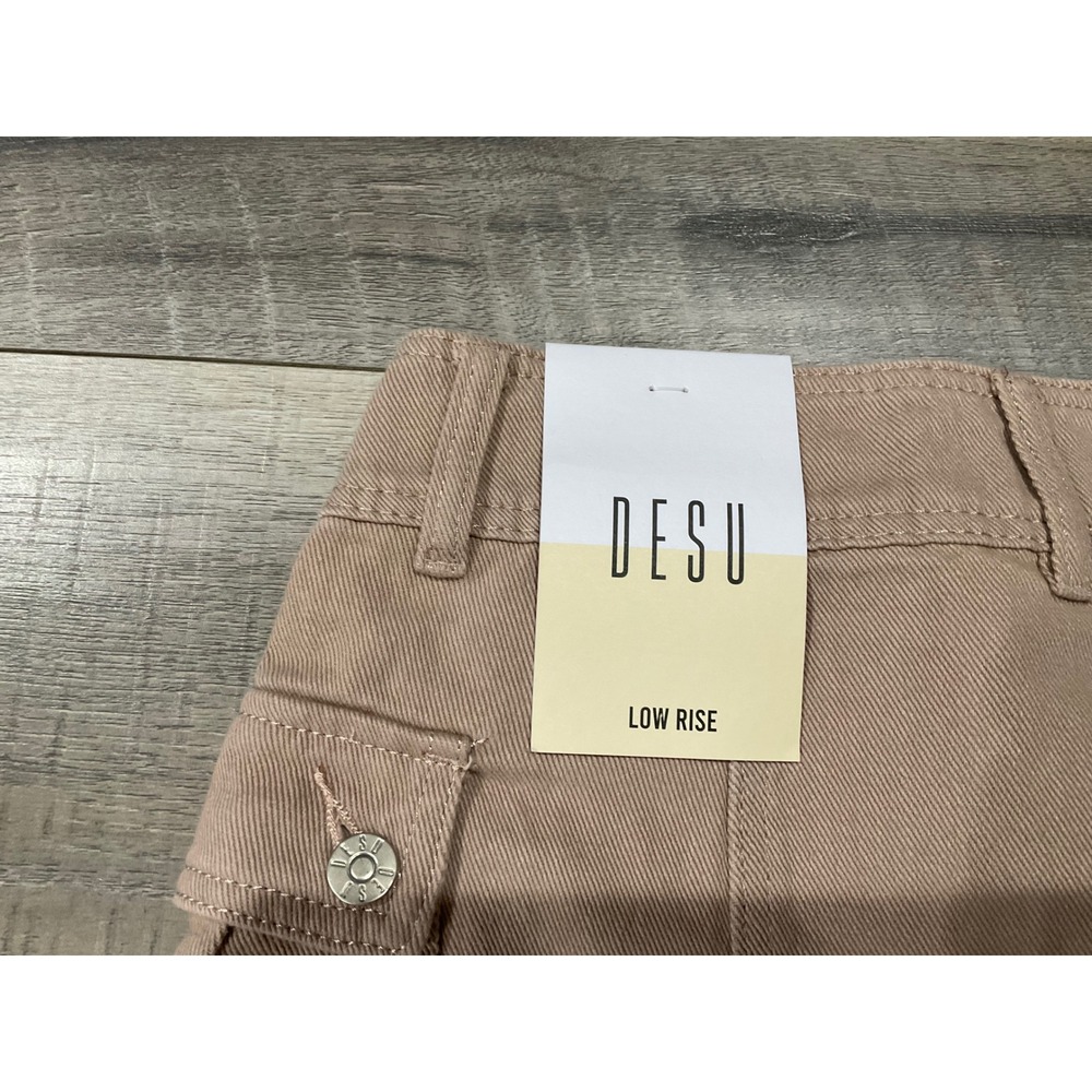 DESU Cassie Low Rise Cargo Mini Skirt Latte Beige Denim Size 10 NWT - Picture 4 of 8